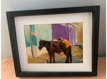 Framed Oil On Board, Horse