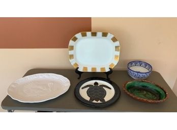 Plate, Turkey Platter , Mikasa Platter And Bowls