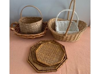 Four Baskets And Four Trays