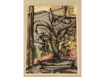Signed Listed Artist Frances Wadsworth Shaffer (1897-1974) Abstract Still Life Watercolor Study Painting