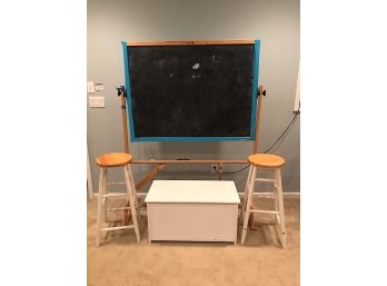 Chalkboard And Two Bar Stools
