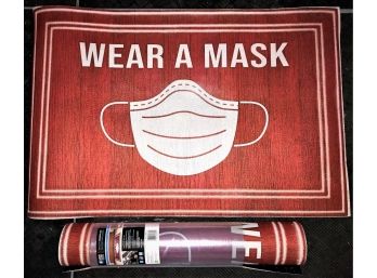 2 Brand New 'Wear A Mask' Floor Mats (24' X 36')