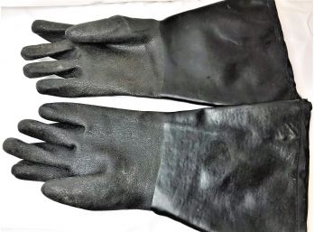 Pair Of Black Rubber Gloves