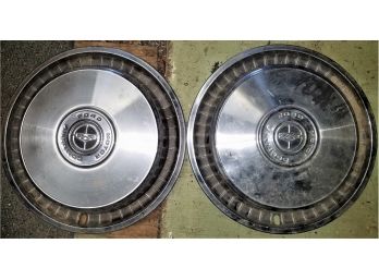 2 Vintage Ford Motor Company Hubcaps