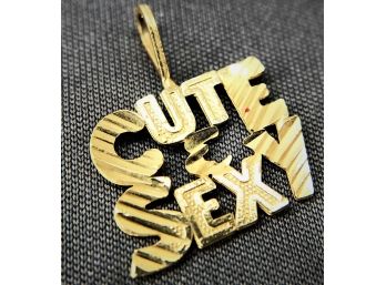 14kt Yellow Gold 'CUTE & SEXY' Charm/Pendant