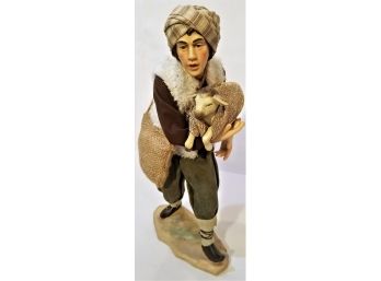 Vintage Shepherd Carrying A Lamb Statue