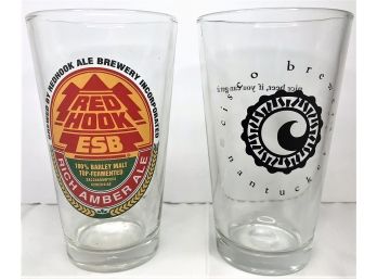 2 Beer Glasses (red Hook & Cisco Brewery)