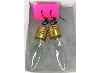 Unique Pair Of Handmade Light Bulb Earrings