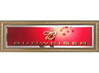 Budweiser Mirror (Gold Frame With Red Glass)
