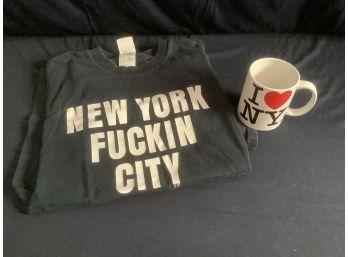 New York City Souvenir Lot - Shirt And Mug