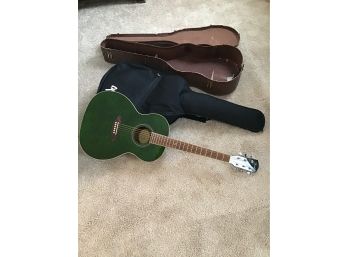 Fender Green Guitar And Cases