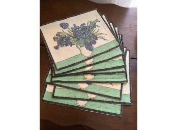 Vase Of Blue Iris Printed Placemats