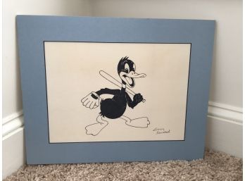 Pencil Signed Art Of Daffy Duck