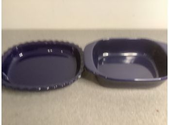 Chantal Handcrafted Blue Casserole Dish Lot