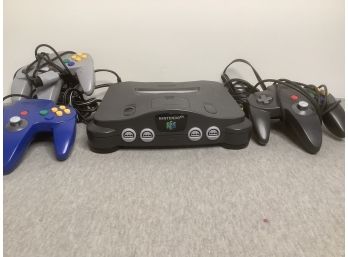 Nintendo 64 Game Console With 3 Controllers