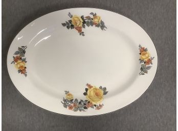 The Edwin M. Knowles China Co. Platter With Yellow Flower Trim