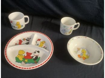 Vintage Baby Cup And Dish Lots Pat Wong Set And Sesame Street Newcor