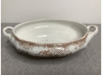 Oban England Brown And White Serving Bowl