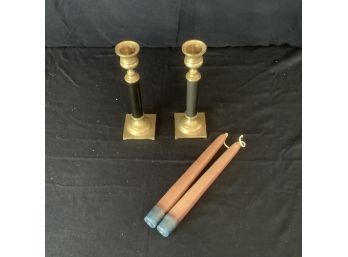 Made In Taiwan Republic Of China Candle Stick Holders With Candles