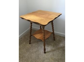 Wooden Side Table With Bottom Shelf