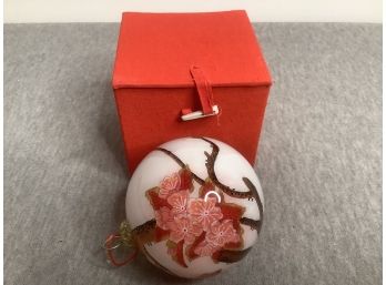 Red Floral Ornament In Red Gift Box