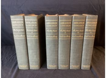 Abraham Lincoln The Prairie Years 1&2 And The War Years 1-4 Book Lot