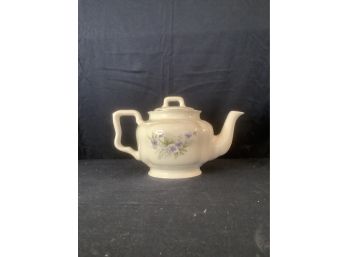 Arther Wood Made In England Tea Pot- White With Purple Flowers