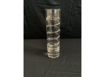 Tiffany & Co. Horizontal Swirl Cut Crystal Vase