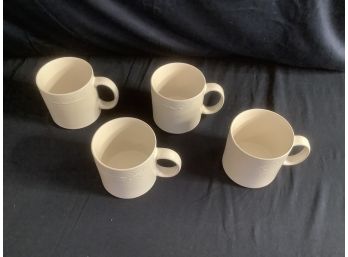 Sango Biscayne White Coffee Mugs Lot Of 4