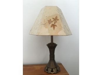 Table Lamp With Brown Leaf Lamp Shade