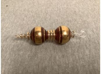 Vintage Ornament #2- Red And Gold Glass