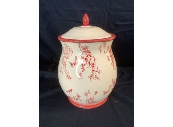 Handmade For Nonni's In China Red And White Jar