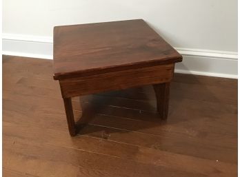 Dark Solid Wooden Stool