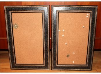 Pair Of Matching Wood Framed Fancy Cork Boards