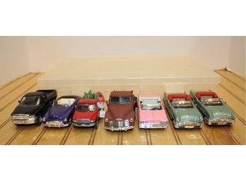 Mixed Lot 1990s Seven Diecast 1:46 Scale Diecast Cars W/Plano Case
