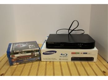 Samsung Blu Ray Disc Player & Blu Ray Movie Disc Lot