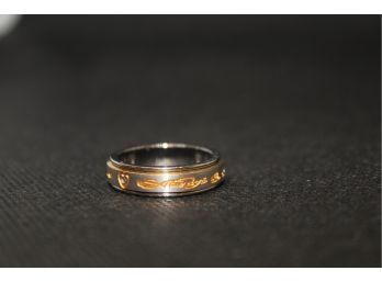 Titanium Two Tone Spinning 'Always & Forever' Ring Size 8.5