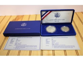 United States Liberty Coins 1886 - 1986 2 Coin Set