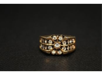 Gold Plated & CZ Men's Ring Size 11