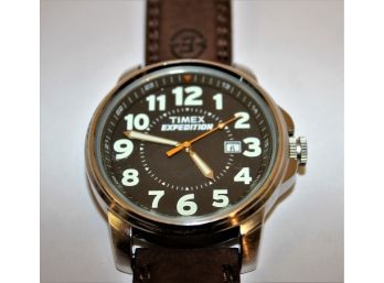 NEW Timex Indiglo Expedition 905 Men's Watch W/Leather Band