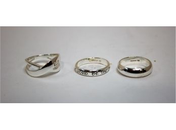 Three Sterling Silver 925 Ladies Rings
