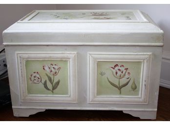 Small Wooden Floral Painted Storage/Blanket Chest