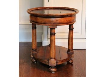 Heavy Wood Oval End Table