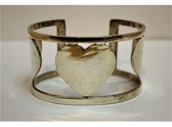 Tiffany & Co  Sterling Silver 925 Three Hearts Wide Cuff Bangle Bracelet