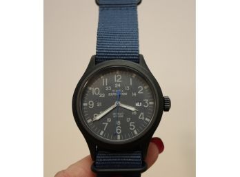 New TIMEX Expedition Indiglo Watch W/Blue Nylon Strap