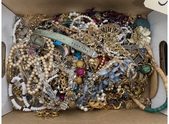Huge Lot Of Mixed Costume Jewelry From The Tub