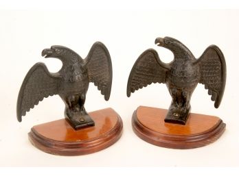 Vintage Eagle Bookends - Marked DD Iron Art