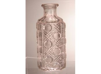 American Cut Glass Perfume Cologne Decanter Bottle - Polished Pontil