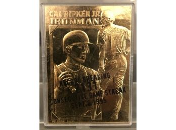 1995 23 KT GOLD CAL RIPKEN JR Bleachers IRONMAN Baseball Card - Serial #06786