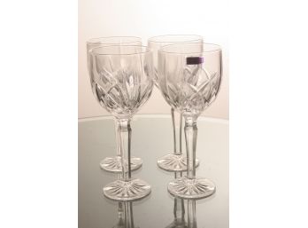 SET OF 4 WATERFORD MARQUIS 8 1/2' STEMMED WATER GLASSES